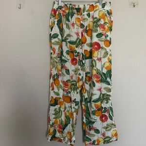 ACCEPTING ALL OFFERS Cynthia Rowley Floral Pants linen resort straight leg xl
